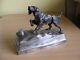 Vintage, Silver-Plated Bronzed Spelter Pointer Hunting Dog Table Lighter