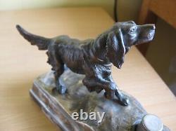 Vintage, Silver-Plated Bronzed Spelter Pointer Hunting Dog Table Lighter