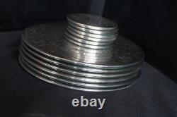 Vintage Silver-Plated Coaster & Decanter Stand Set 10-Piece- Strachan