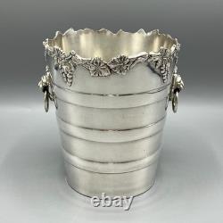 Vintage Silver Plated Ice Bucket / Small Wine Cooler Lion Handles Viners Antique