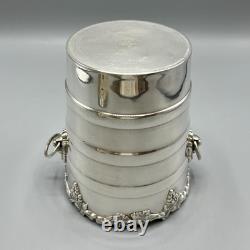 Vintage Silver Plated Ice Bucket / Small Wine Cooler Lion Handles Viners Antique