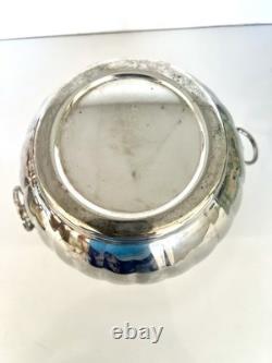 Vintage Silver Plated Lion Head Ice Bucket With Lid