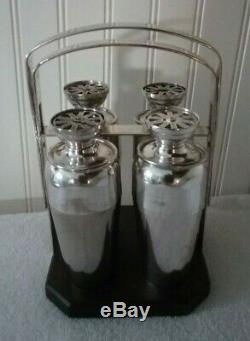 Vintage Silver Plated Napier Foursome Cocktail Shaker Set Extremely Rare