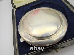 Vintage Silver Plated Red Ruby Stone India Compact In Original Velvet Hard Case