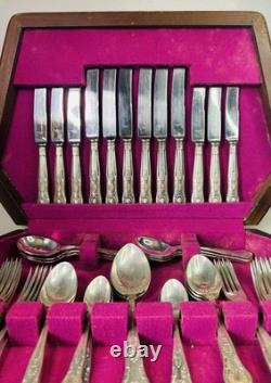 Vintage Silver Plated Smith Seymour Canteen Of Kings Cutlery For 6 In Oak Case
