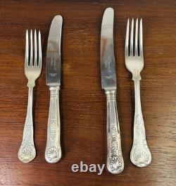 Vintage Silver Plated Smith Seymour Canteen Of Kings Cutlery For 6 In Oak Case