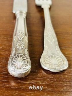 Vintage Silver Plated Smith Seymour Canteen Of Kings Cutlery For 6 In Oak Case