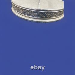 Vintage Silver Plated Standing Ashtray Original Glass Inlay