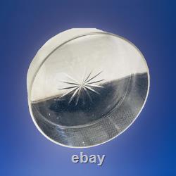 Vintage Silver Plated Standing Ashtray Original Glass Inlay