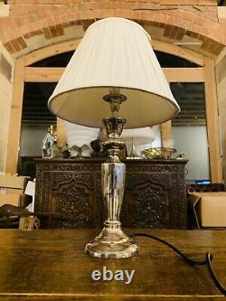 Vintage Silver Plated Table Lamp, Classical Style