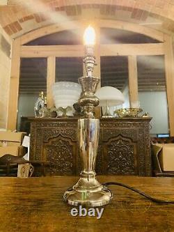 Vintage Silver Plated Table Lamp, Classical Style