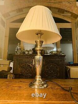 Vintage Silver Plated Table Lamp, Classical Style