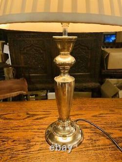 Vintage Silver Plated Table Lamp, Classical Style