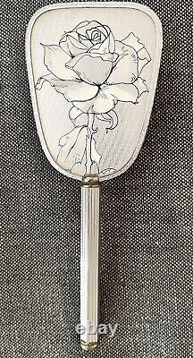 Vintage Silver Plated Vanity Beauty Set Roses 4 Pieces with Original Box