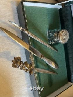 Vintage Silver letters Ink Set in Original Case