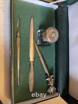 Vintage Silver letters Ink Set in Original Case
