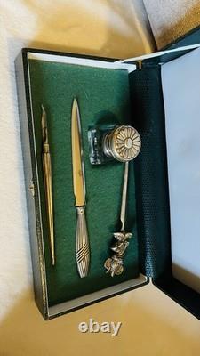 Vintage Silver letters Ink Set in Original Case