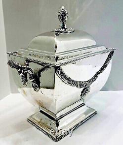 Vintage Silverplate Large Decorative Covered Ornate Double Handled Keepsake Box