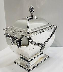 Vintage Silverplate Large Decorative Covered Ornate Double Handled Keepsake Box