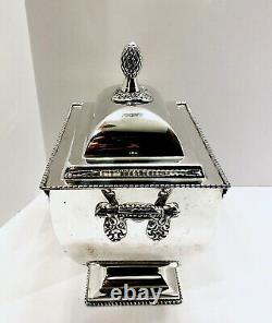 Vintage Silverplate Large Decorative Covered Ornate Double Handled Keepsake Box