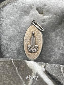 Vintage Soviet 875 Silver Olympic Games Moscow Gold Plated Pendant