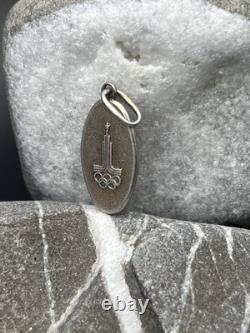 Vintage Soviet 875 Silver Olympic Games Moscow Gold Plated Pendant