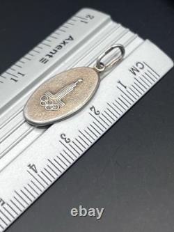 Vintage Soviet 875 Silver Olympic Games Moscow Gold Plated Pendant