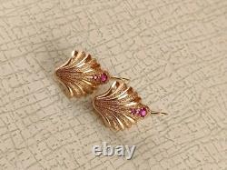 Vintage Soviet Earrings Silver 925 USSR Shells, Women's Jewelry, in Gold Plated