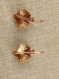 Vintage Soviet Earrings Silver 925 USSR Shells, Women's Jewelry, in Gold Plated