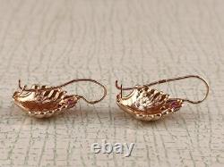 Vintage Soviet Earrings Silver 925 USSR Shells, Women's Jewelry, in Gold Plated