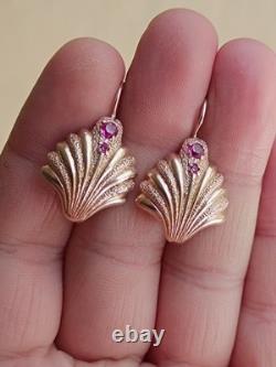 Vintage Soviet Earrings Silver 925 USSR Shells, Women's Jewelry, in Gold Plated