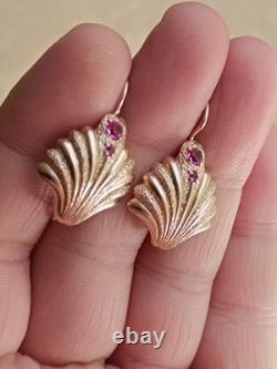 Vintage Soviet Earrings Silver 925 USSR Shells, Women's Jewelry, in Gold Plated