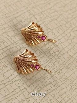 Vintage Soviet Earrings Silver 925 USSR Shells, Women's Jewelry, in Gold Plated