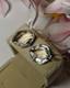 Vintage Soviet-era earrings, silver 875, large rock crystal stones, gold-plated