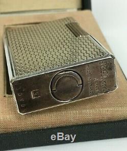 Vintage St Dupont Silver Plated Lighter With Original Box And Papers