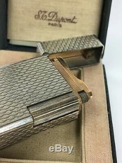 Vintage St Dupont Silver Plated Lighter With Original Box And Papers