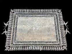 Vintage Sterling Silver Hand Etched Persepolis Achaemenid Farvahar Tray