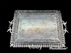 Vintage Sterling Silver Hand Etched Persepolis Achaemenid Farvahar Tray