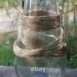 Vintage Sterling Silver Liquid Silver Necklace 50 Strands Gold Plated 30