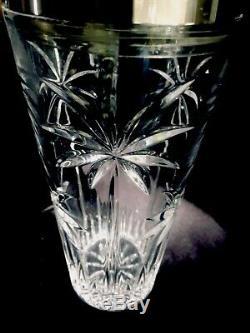 Vintage Sterling Silver Plate Crystal Cocktail Martini Shaker Pitcher