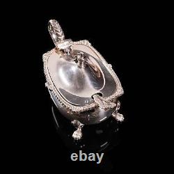 Vintage Tableware Set, English, Silver Plate, Mustard Pot, Pepperette, Mid 20thC