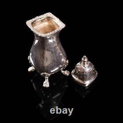 Vintage Tableware Set, English, Silver Plate, Mustard Pot, Pepperette, Mid 20thC