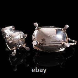 Vintage Tableware Set, English, Silver Plate, Mustard Pot, Pepperette, Mid 20thC