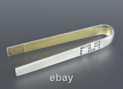 Vintage USSR 875 Silver Gold-Plated Sugar Tongs 41.6g 4.3 Collectible Serving