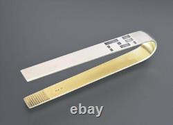 Vintage USSR 875 Silver Gold-Plated Sugar Tongs 41.6g 4.3 Collectible Serving