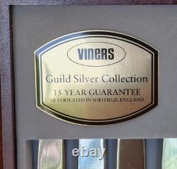 Vintage Viners Kings Royale Silver Plated 58 Piece Canteen Cutlery Set in Box