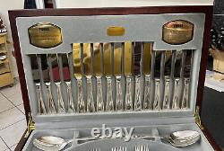 Vintage Viners Silver Plate EPNS Canteen Cutlery Bead Beaded Pattern 58 Pieces