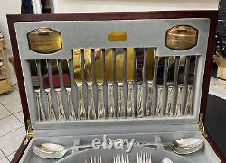 Vintage Viners Silver Plate EPNS Canteen Cutlery Bead Beaded Pattern 58 Pieces