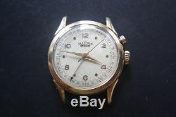 Vintage Vulcain Cricket Gold Plated Original White Dial Alarm Wristwatch