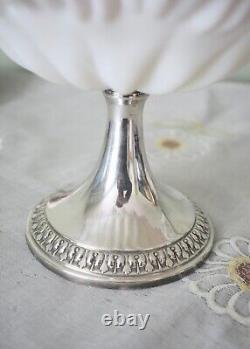 Vintage WMF Baby Pink Victoria Art Glass Silver Plate Centrepiece, Glass Compote